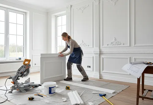 Installation of Polyurethane Molding in a Classic Interior