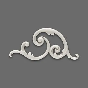 Molded decoration NPU-298R &mdash; elegant corner made of polyurethane on a gray background