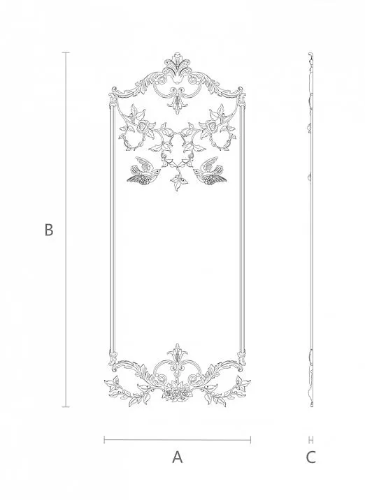 C-049 wooden decor set - drawing
