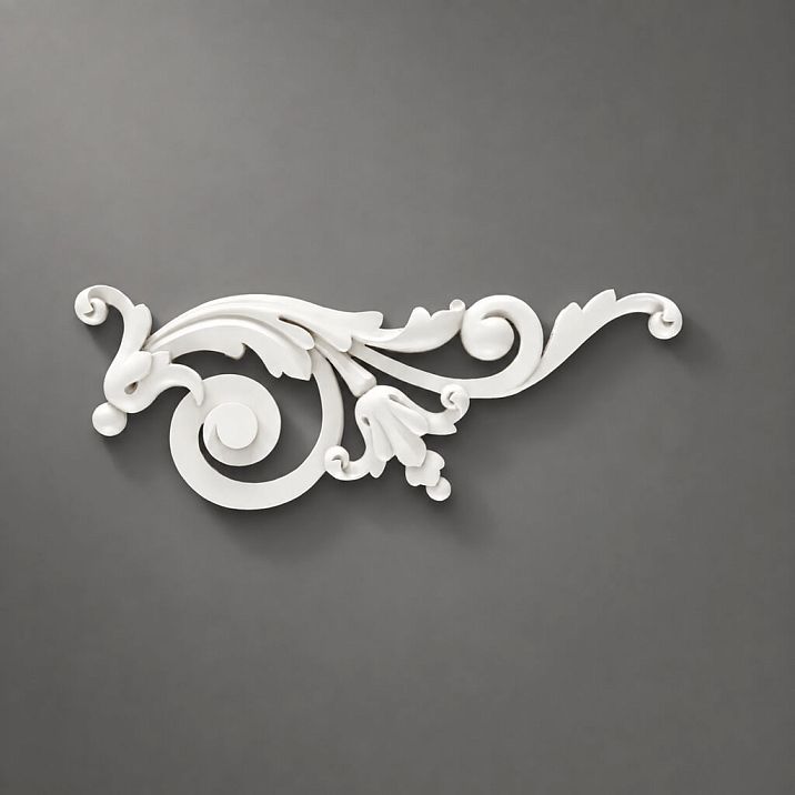 Polyurethane decorative molding NPU-186R with elegant scrolls and leaf motifs