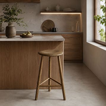 Half-bar stool TBR-005 from natural beech of Prestige series, dimensions 445&times;650&times;430&times;350 mm