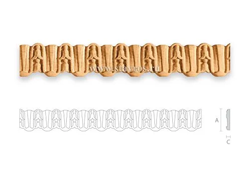 Decorative wooden trim with repeating ornament