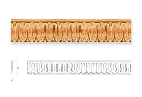 Carved wooden panel framing with classic ornament