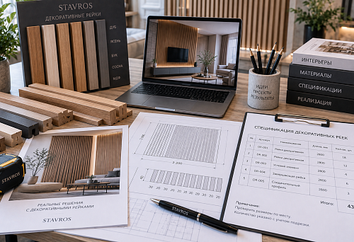 Decorative slats per specification for a design project