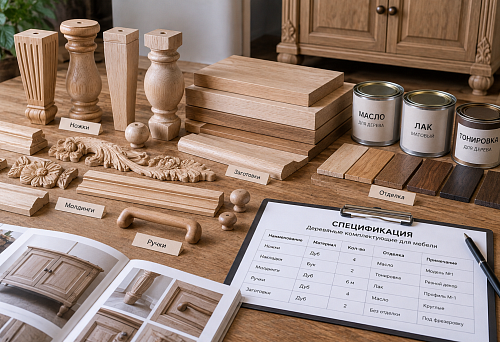 Wooden components for furniture