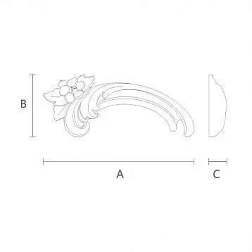 Wooden home decor in the form of a branch with leaves N-424L