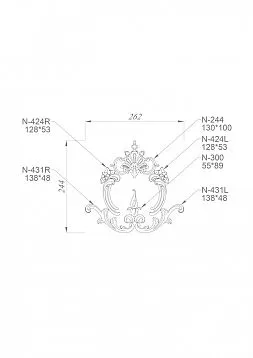 Wooden Decor Set C-030 with floral ornament