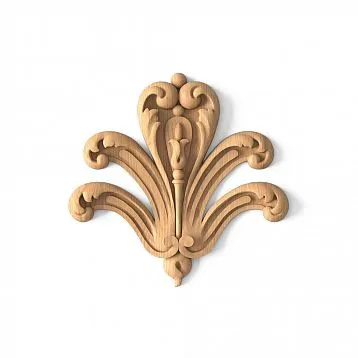 Wooden inlay N-229 with carved flower on background