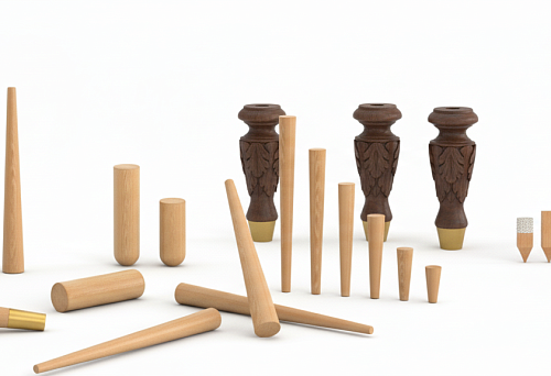 STAVROS collection of wooden furniture legs in various shapes and sizes