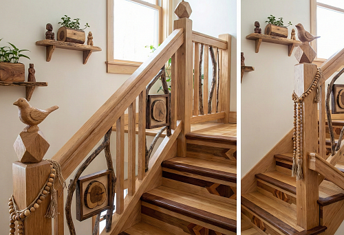 Wooden Stair Railings and Balustrades: DIY Decor with Wooden Posts and Ornamental Inserts