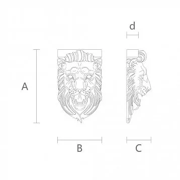 Carved bracket KR-069 for wall decoration