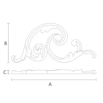 Carved decoration NPU-298L made of polyurethane on a gray background