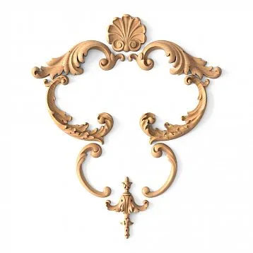 Decor set C-024 made of wood on a white background