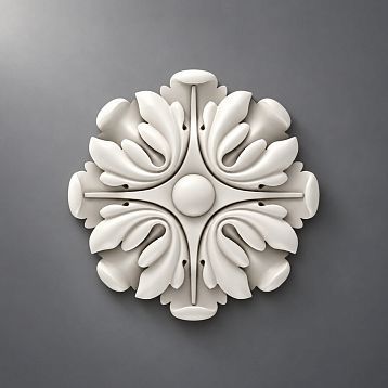 Stylish polyurethane rose in classic pattern &ndash; stucco for walls, ceiling, and furniture