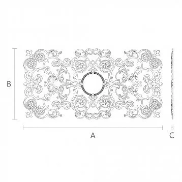 Elegant Wooden Applique with Relief Pattern