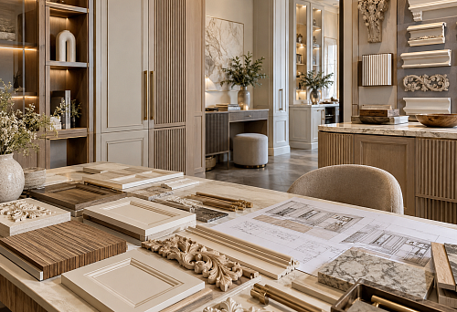Furniture d&eacute;cor for facades in an interior design project