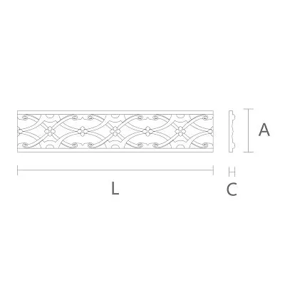 Декоративный резной molding K-057 for furniture и фасадов чертеж