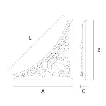 Wooden decorative inlay with carving N-349R