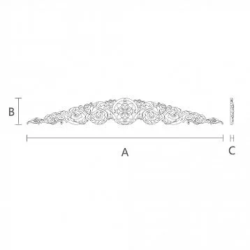 Wood carving with floral pattern &mdash; carved wooden inlay N-328 for walls and ceilings