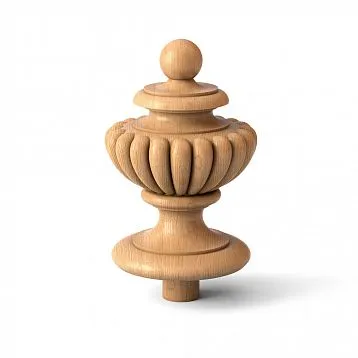 Finial on post L-081 made of solid wood with carving