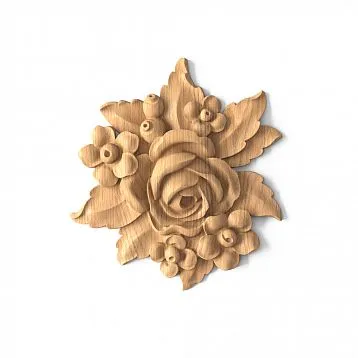 Wooden Relief with Flower N-474