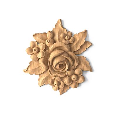 Carved cover plate из дерева с цветком N-474