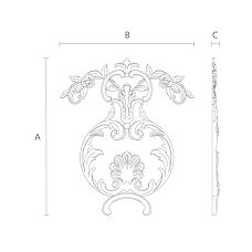 Drawing of molded decor NPU-507 with dimensions 392&times;336&times;18 mm