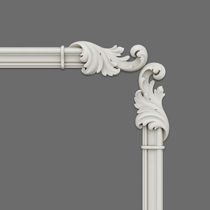 Stucco decor set CPU-15-2 Pavlovsk above the fireplace in a classic living room