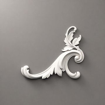 Molding decor NPU.VRS-002-4R &mdash; decorative polyurethane overlay with elegant scrolls.