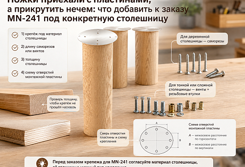 Furniture leg MN-241 with mounting plate