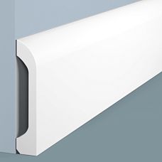 Close-up of the B98V1 floor skirting board from HI WOOD polystyrene, 98 mm high and increased thickness of 19.5 mm