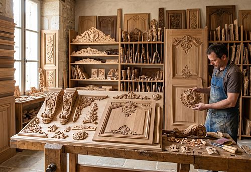Wooden decorative elements for furniture and interiors