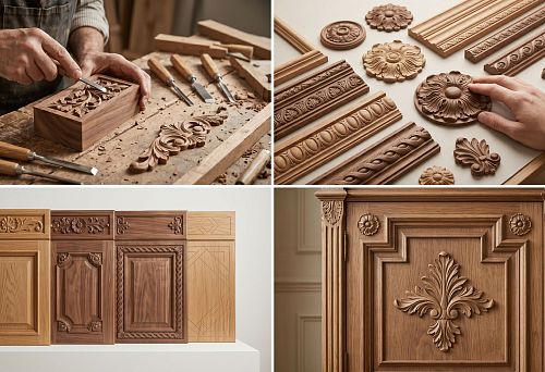 Carved decor for furniture: how to choose wooden overlays, rosettes, moldings, and ornaments for facades