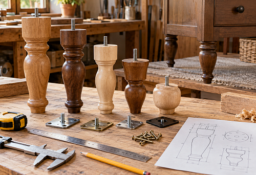 Furniture support sold individually, made of solid wood