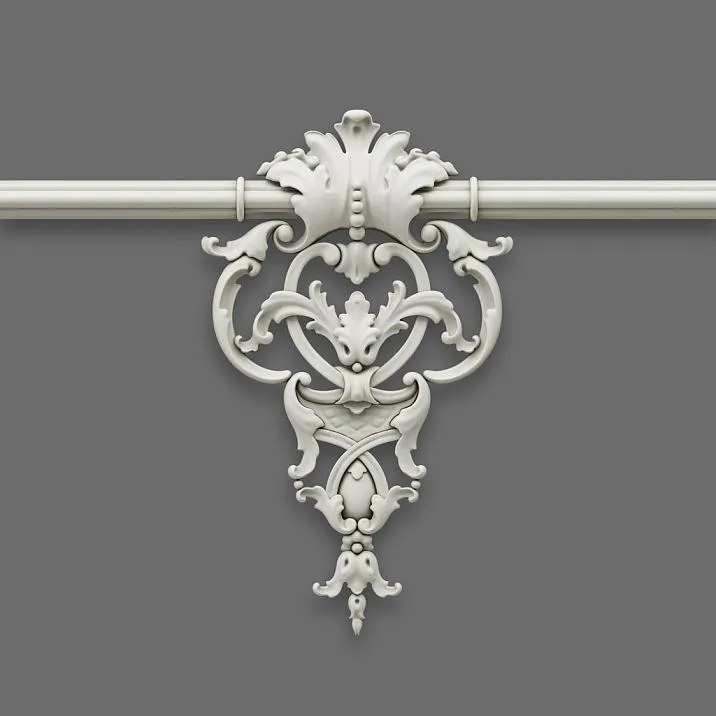 Upper decorative element of the CPU-2-2 decorative molding kit, close-up