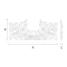 Elegant carved wooden overlay with asymmetrical blueprint design