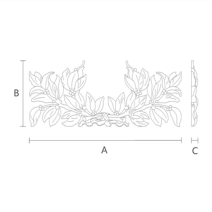 Elegant carved wooden overlay with asymmetrical blueprint design