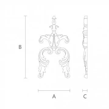 Elegant wooden inlay with plant ornament N-219