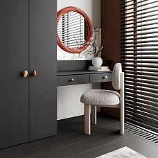 RM-035 carved MDF mirror frame in Art Deco style with twisted threads for modern living rooms, hallways, and bedrooms