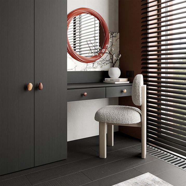 RM-035 carved MDF mirror frame in Art Deco style with twisted threads for modern living rooms, hallways, and bedrooms