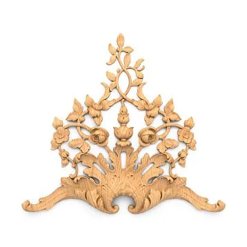 Carved overlay N.VRS-014L &ndash; a wooden decorative element for furniture.