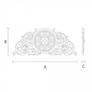 Wood carving in the form of flowers on the inlay N-335