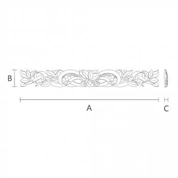 Wooden overlay with plant pattern on white background N-317