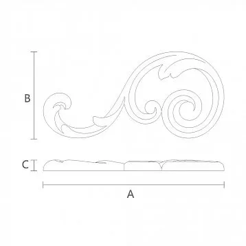 Carved Insert N-281L made of oak and beech