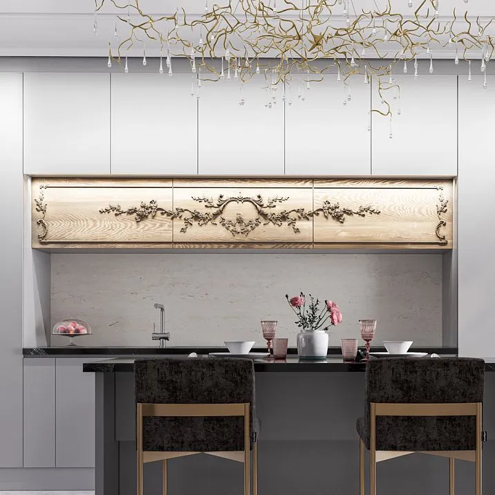 Wooden decor set C-054 on furniture photo