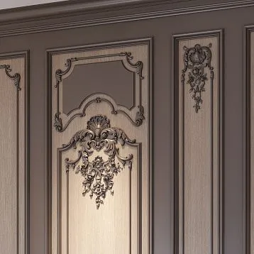 Carved overlay N.VRS-005 made of oak &mdash; decorative element for furniture and walls