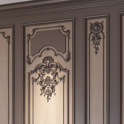 Carved cover plate N.VRS-005 из дерева, интерьерное фото украшение стен и мебельных фасадов