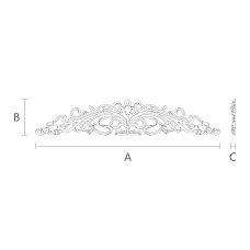Decorative carved overlay N-228 made of wood, bed decor drawing