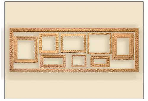 Set of large decorative carved wooden frames for interior design