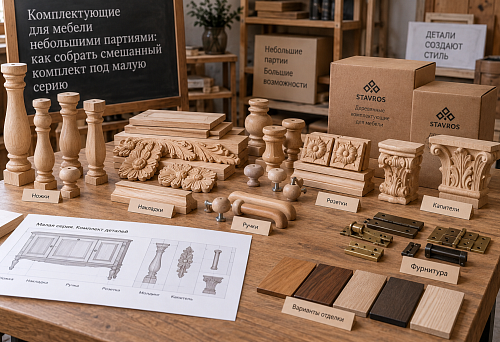 Furniture components in small batches
